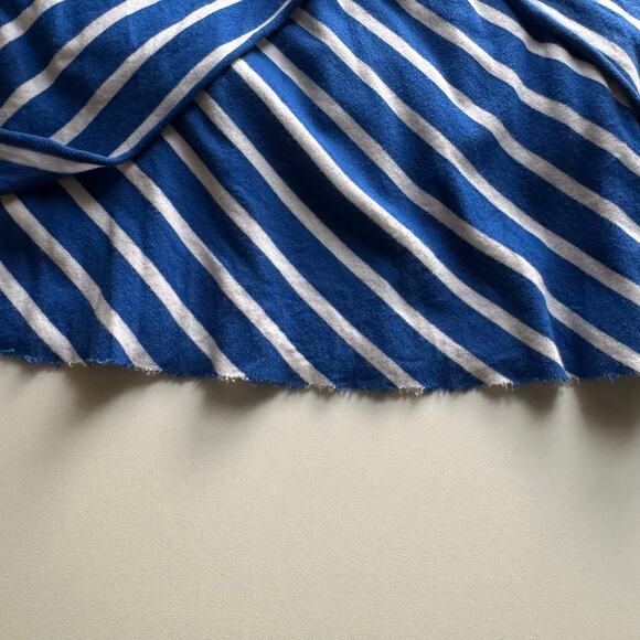 Chico's Tunic Top Size 3 XL US Size 16 Royal Blue White Striped V-Neck - Picture 11 of 15